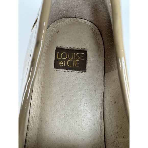 Louise et Cie Exlixen Loafers Women’s 7M Beige Patent Leather Gold Buckle Preppy - Picture 7 of 11